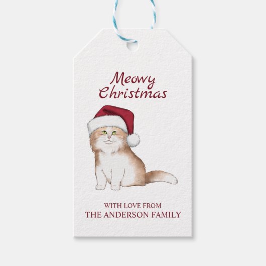 Cute Kerstmis Kitten Cadeaulabel (Voorkant)