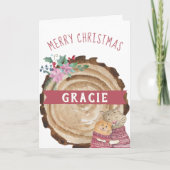 Cute Kerstmis Kitten Cats Rustic Holiday Card Feestdagen Kaart (Voorkant)