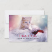 Cute Kerstmis Kitten Hartelijk dank Bedankkaart (Voorkant)