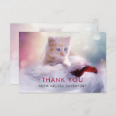 Cute Kerstmis Kitten Hartelijk dank Bedankkaart (Voorkant / Achterkant)