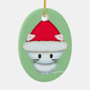 Cute Kerstmis Kitten Keramisch Ornament