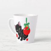 Cute Kerstmis Kitten Latte Mok (Linkerhoek)