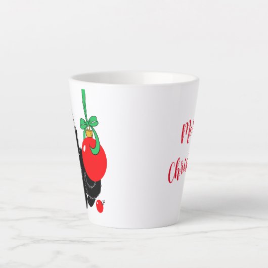 Cute Kerstmis Kitten Latte Mok (Voorkant)