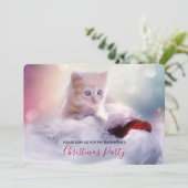 Cute Kerstmis Kitten Party nodigt uit Kaart (Staand voorkant)