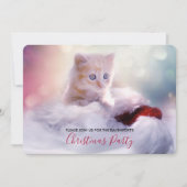 Cute Kerstmis Kitten Party nodigt uit Kaart (Voorkant)