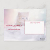 Cute Kerstmis Kitten Party Save the Date Briefkaart (Achterkant)