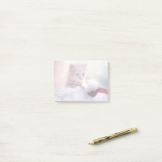 Cute Kerstmis Kitten Post-it® Notes (Op bureau)