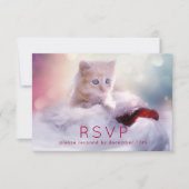 Cute Kerstmis Kitten RSVP (Voorkant)