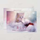 Cute Kerstmis Kitten RSVP (Voorkant / Achterkant)