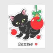 Cute Kerstmis Kitten Sticker (Vel)