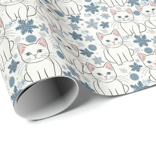 Cute Kerstmis Kittens Cadeaupapier (Rol Hoek)