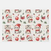 Cute Kerstmis Kittens Inpakpapier Vel (Voorkant)