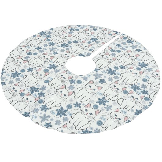 Cute Kerstmis Kittens Kerstboom Rok (Gekanteld)