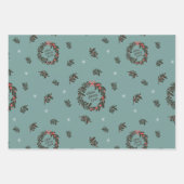 Cute Kerstmis Kitty Cat Pattern Inpakpapier Vel (Voorkant 2)