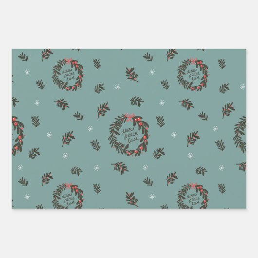 Cute Kerstmis Kitty Cat Pattern Inpakpapier Vel (Voorkant 2)