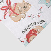 Cute Kerstmis Kitty Cat Pattern Tissuepapier (Detail)
