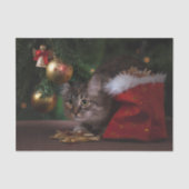 Cute Kerstmis Kitty Cat Tissuepapier (Voorkant)