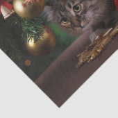 Cute Kerstmis Kitty Cat Tissuepapier (Detail)