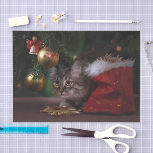 Cute Kerstmis Kitty Cat Tissuepapier (Craft)