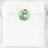 Cute Kerstmis Koala in Santa Hat Drawing Stickers (Tas)