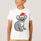 Cute Kerstmis Koala Santa Hat Drawing Kind Shirt (Voorkant)