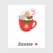 Cute Kerstmis Koala Sloth Hot Chocolate Sticker (Vel)