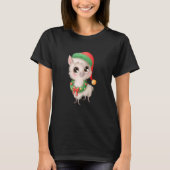 Cute Kerstmis Llama Alpaca Boy Girl Kinder T-shirt (Voorkant)