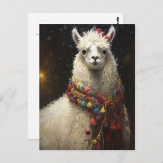 Cute Kerstmis Llama Briefkaart (Voorkant / Achterkant)