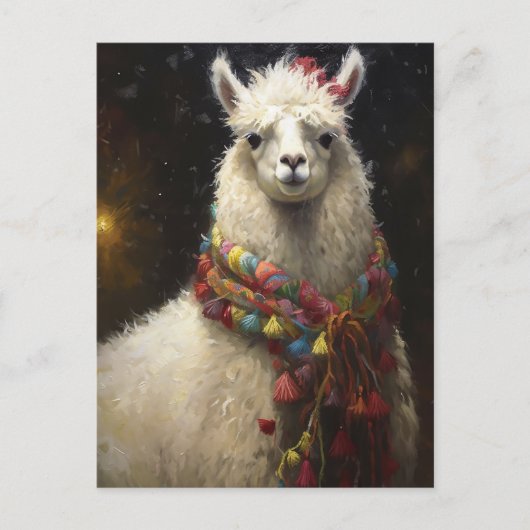 Cute Kerstmis Llama Briefkaart (Voorkant)