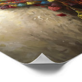 Cute Kerstmis Llama Poster (Hoek)