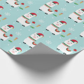 Cute Kerstmis Llamas Cadeaupapier (Hoek)