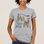 Cute Kerstmis Llamas T-shirt (Voorkant)