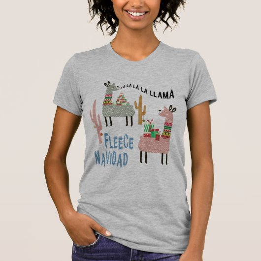 Cute Kerstmis Llamas T-shirt (Voorkant)