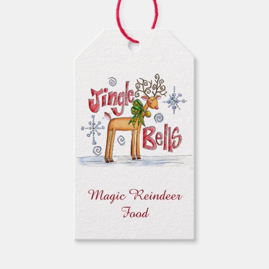 Cute Kerstmis Magic Reindeer Food Cadeaulabel (Voorkant)