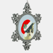 Cute Kerstmis Merlin Cat Face Tin Sneeuwvlok Ornament (Links)