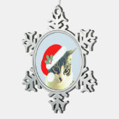Cute Kerstmis Merlin Cat Face Tin Sneeuwvlok Ornament (Rechts)