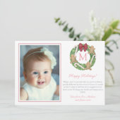Cute Kerstmis met Gingerbrood Peppermint Foto Feestdagenkaart (Staand voorkant)