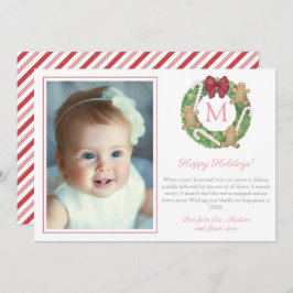 Cute Kerstmis met Gingerbrood Peppermint Foto Feestdagenkaart