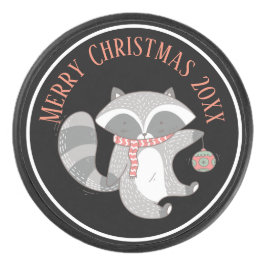 Cute Kerstmis met Ornament Illustratie Hockey Puck