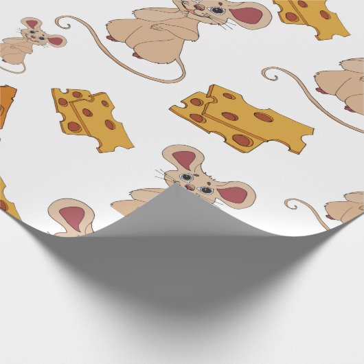 Cute Kerstmis Mice Pattern Cadeaupapier (Hoek)
