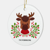 Cute Kerstmis Moose Photo Keramisch Ornament (Links)