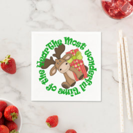 Cute Kerstmis Moose Servetten