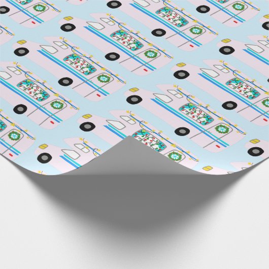 Cute Kerstmis  Motorhome RV-kerst Cadeaupapier (Hoek)