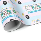 Cute Kerstmis  Motorhome RV-kerst Cadeaupapier (Rol Hoek)