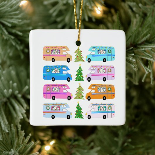 Cute Kerstmis  Motorhome RV-kerst Keramisch Ornament (Boom)