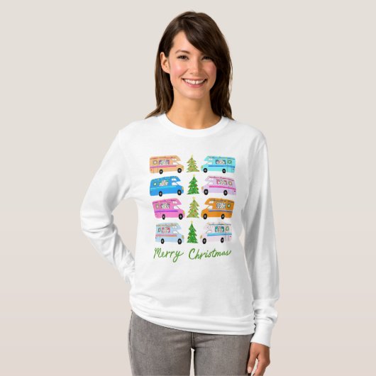 Cute Kerstmis  Motorhome RV-kerst T-shirt (Voorkant volledig)