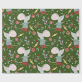 Cute Kerstmis Mouse Patroon Cadeaupapier (Vlak)