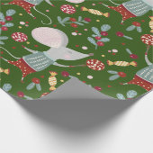 Cute Kerstmis Mouse Patroon Cadeaupapier (Hoek)