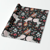 Cute Kerstmis Mouse Patroon Cadeaupapier (Uitgerold)