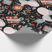 Cute Kerstmis Mouse Patroon Cadeaupapier (Hoek)